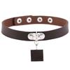 Harajuku Geometric Square Choker, Block Pendant PU Leather Short Clavicle Necklace