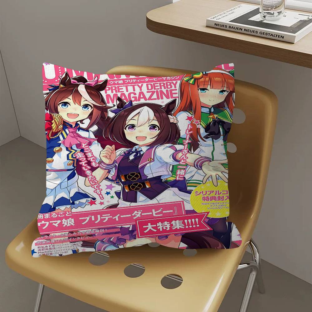 Anime Uma Musume Pretty Derby Pillow Gifts Home Office Furnishings Bedroom Sofa Car Cushion Cover Case 45x45cm