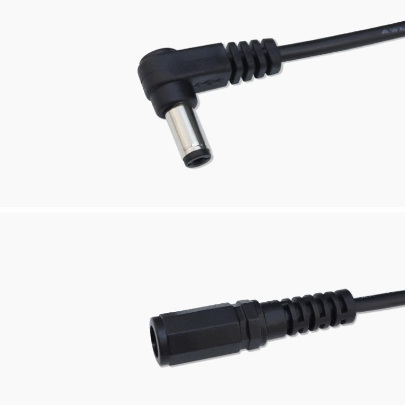 1/3Pcs Diy Accessories Dc 5.5 X 2.1Mm Cable Male To Female Adapter Right Angle 90 Degree Charging Cable