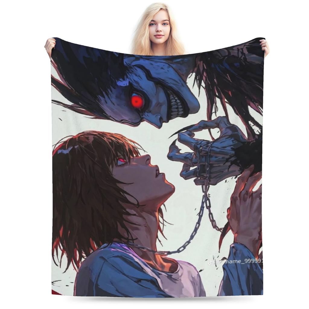 Super Soft Death Book Note Japan Manga Ryuk Throw Blanket Premium Flannel Fleece Bed Blanket Super Cozy Blankets All Season Use