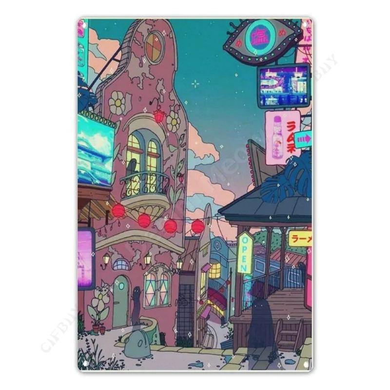 Cityscape Travel Metallschild, Urbanes Landschafts-Wanddekor 20x30cm