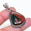 Natural Bloodstone Gemstone Handmade 925 Sterling Silver Pendant 1.77" AP-15566