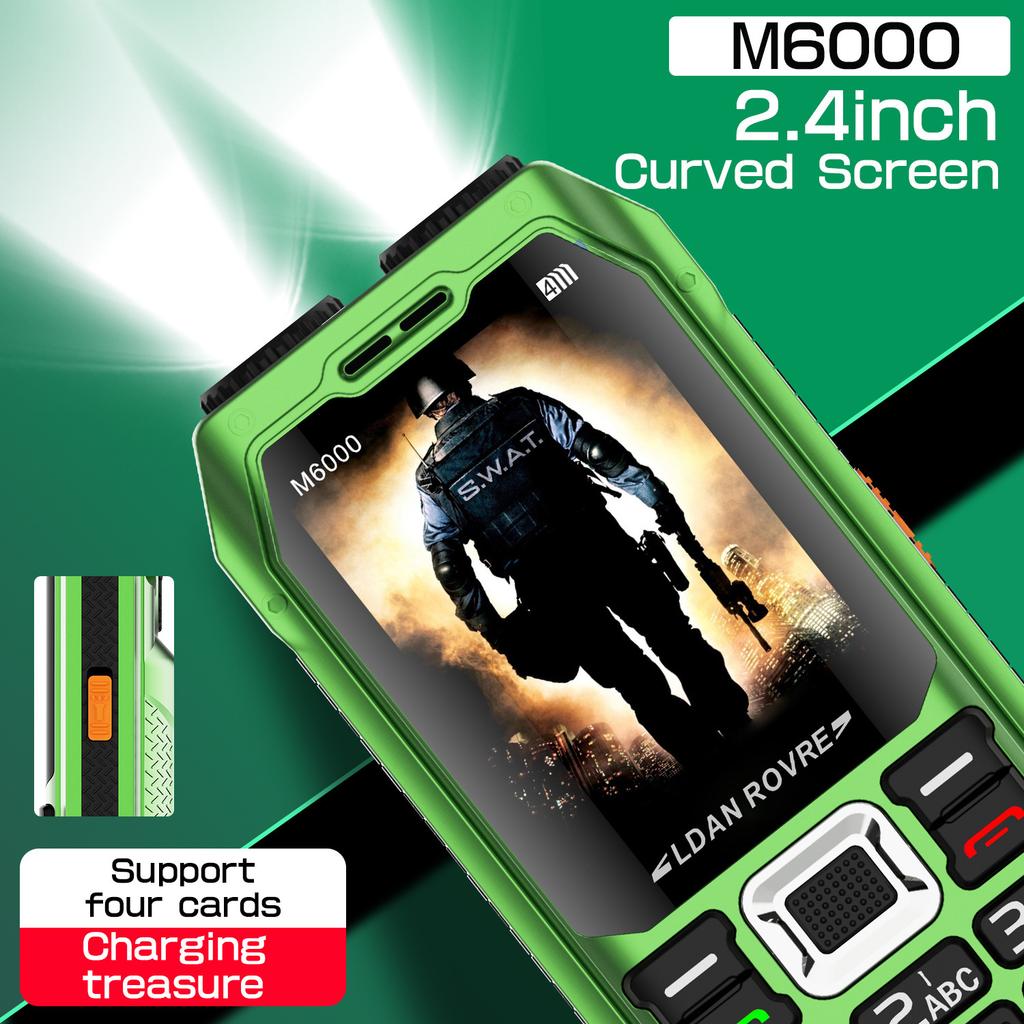 4 Cards 4 Stay Multi-card Stay Multi-card Stay Big Electric Tyrant Three-proof Elderly Mobile Phone Outdoor Standby Long Double Flashlight Big Speaker