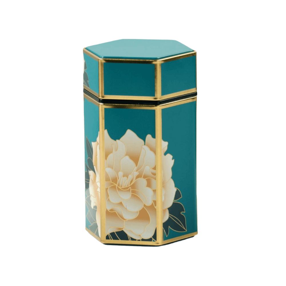 Creative Hexagonal Tea Box Sealed Tinplate Tea Storage Tank Small Tea Storage Container Tea Set Accessories