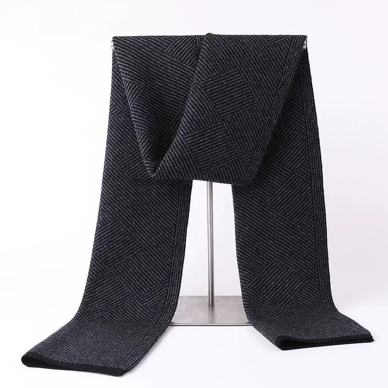 High-End100% Pure Wool Scarf For Winter Birthday Gift Men'S Knitted Thickened Warm Scarf 180*30Cm