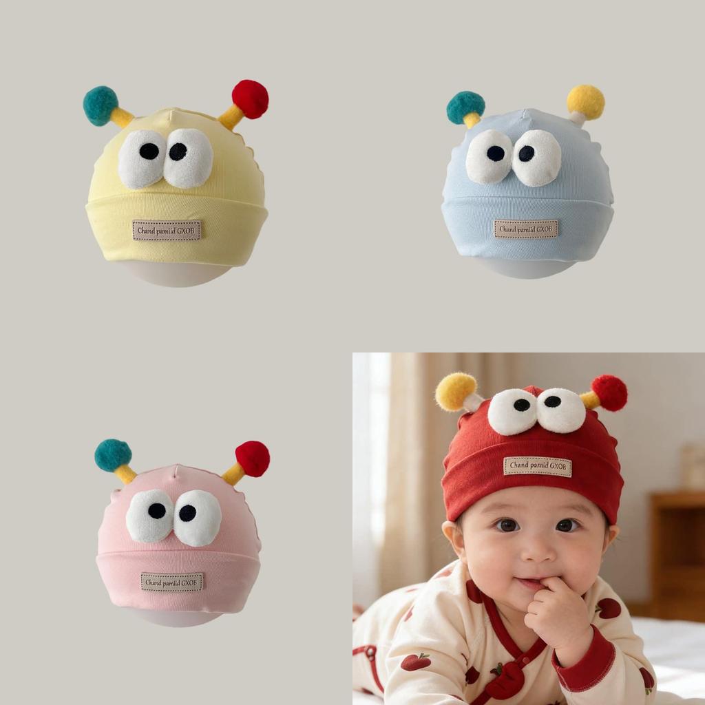 Baby Toddler Cotton Knit Hat With Embroidery For Newborns And Infants