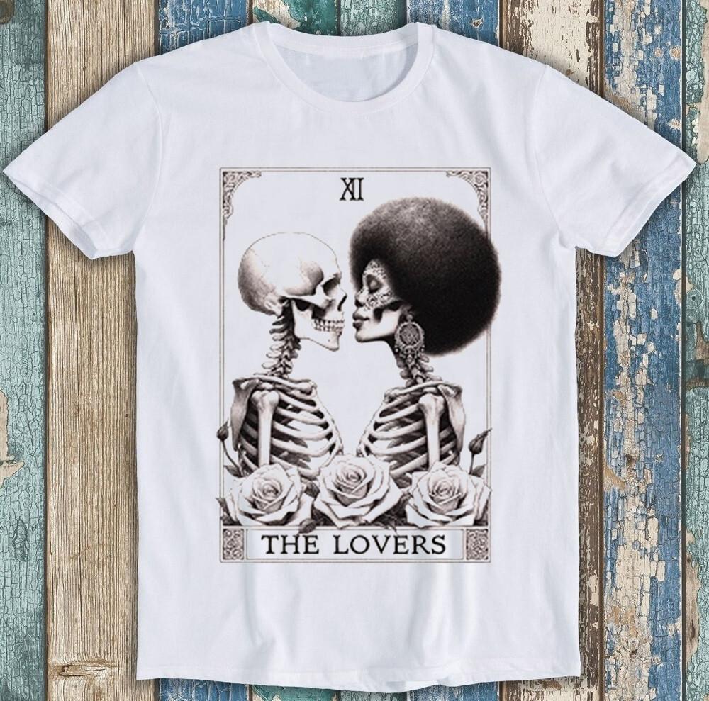 The Lover Tarot Deck Afro Skeleton Best Seller Funny Gift Tee T Shirt  1944
