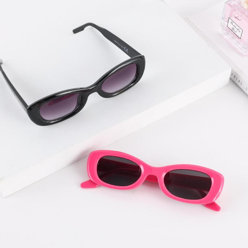 Elliptical Personalized Sunglasses Fashionable Trend Solid Color Emale Retro Anti-UV Sunglasses