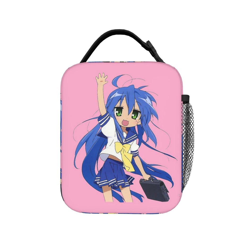 Anime Girls Lucky Star Insulated Lunch Bag Portable Izumi Konata Reusable Thermal Bag Lunch Box Tote Beach Picnic Men Women