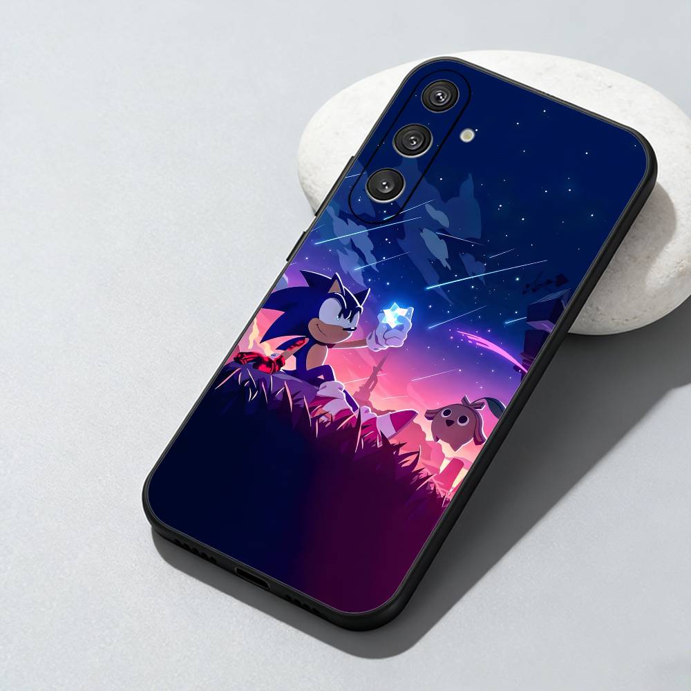 

Cartoon S-Sonic-c Printed Phone Case For Samsung Galaxy A73,A72,A71,A70,A52,A51 Others Soft Black Cover Samsung a21