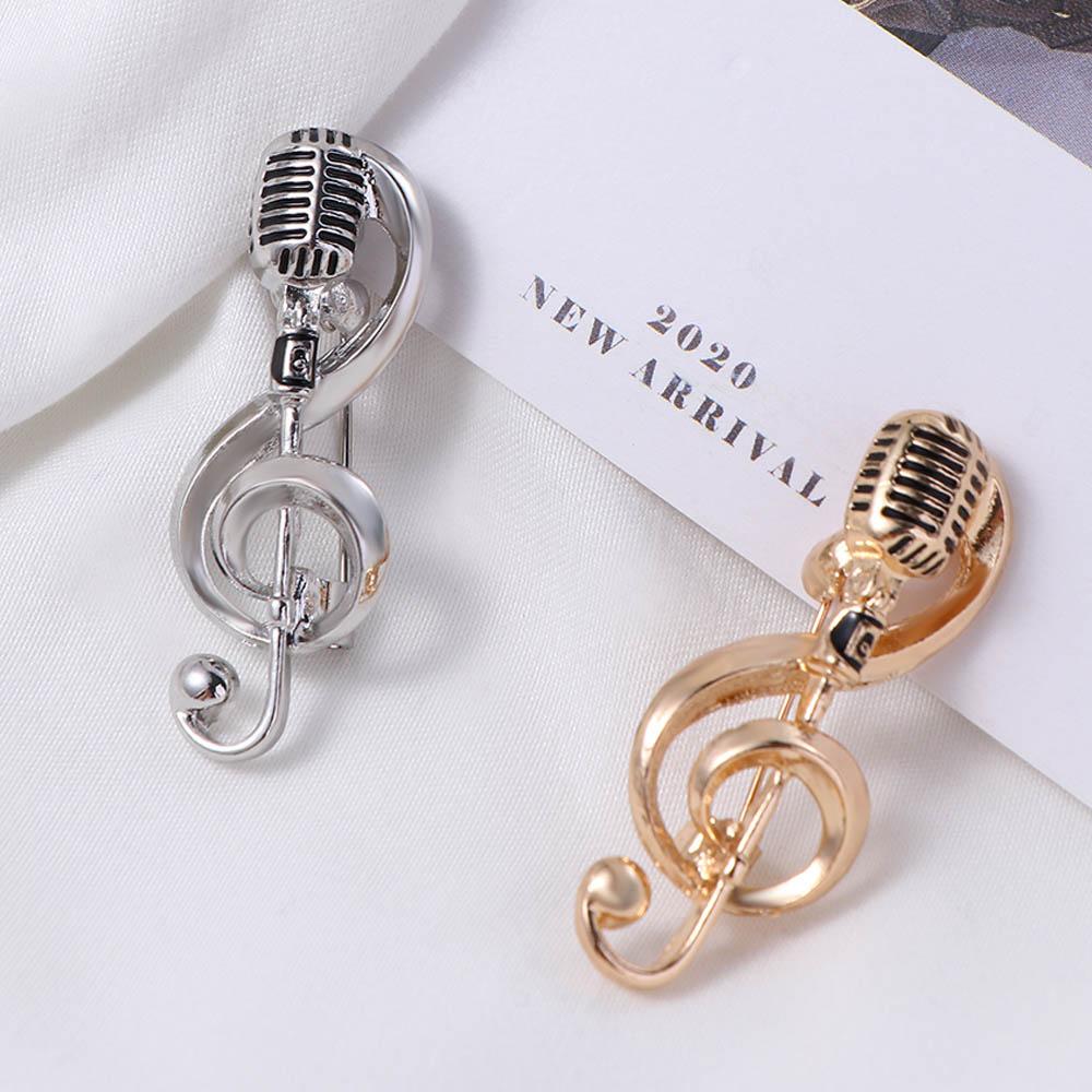 Jewelry Accessories Lapel Pin Concert Music Note Brooch Enamel Pin Brooches Pin Microphone Brooches
