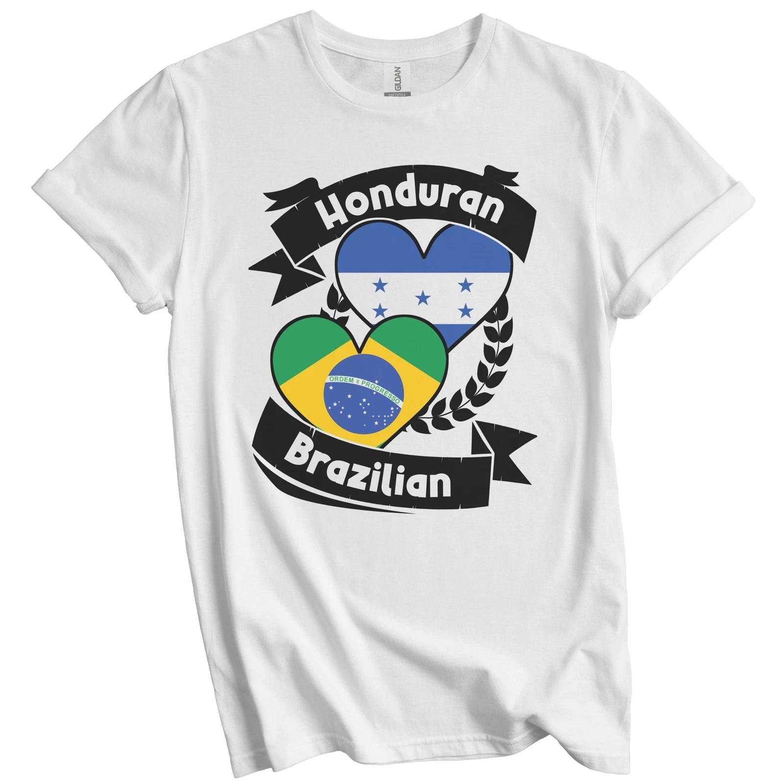 Honduran Brazilian Heart Flags Honduras Brazil T-Shirt XL