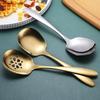 Household Public Serving Spoon Stainless Steel Soup Colander Spoon For Ice Cream Dinner Spoons Rice Salad Kitchen Tableware