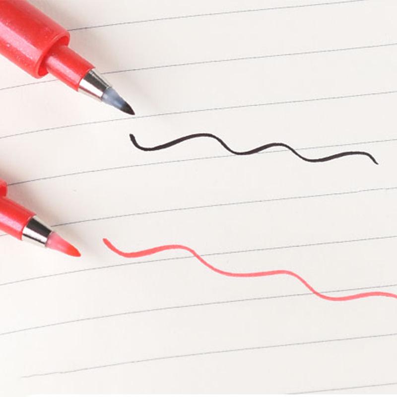 Jin Wannian Xiang Red Ink Refillable Calligraphy Practice Pen - Portable Regular Script Brush Pen