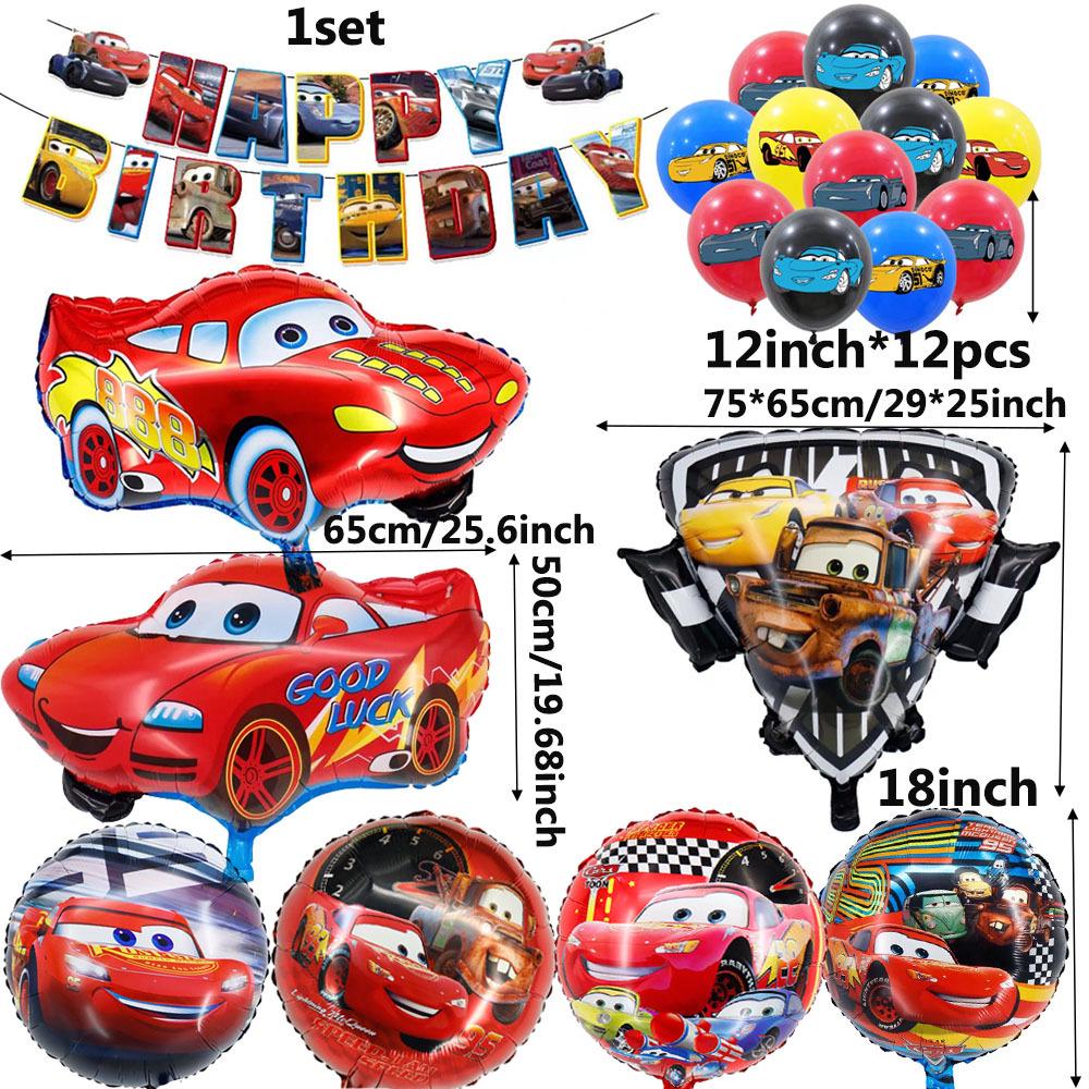 McQueen Cartoon Auto Geburtstagsbanner Set für Kinderparty mit Auto-Thema