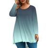 Women's Fashion Large Size Round Neck Long Sleeve Casual Print Loose Pullover Top