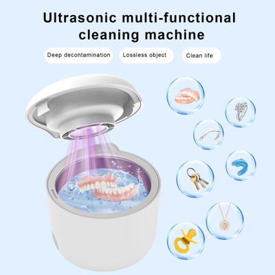 Ultrasonic Retainer Cleaner 45KHz 180ML Portable Denture Braces Mouth Guard Aligner UV Cleaner Home False Teeth Cleaning Machine