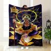 Radiant Warrior with Sacred Mandala Design Flannel Blanket for Bedroom, Living Room, Sofa, and Nap Sofas.