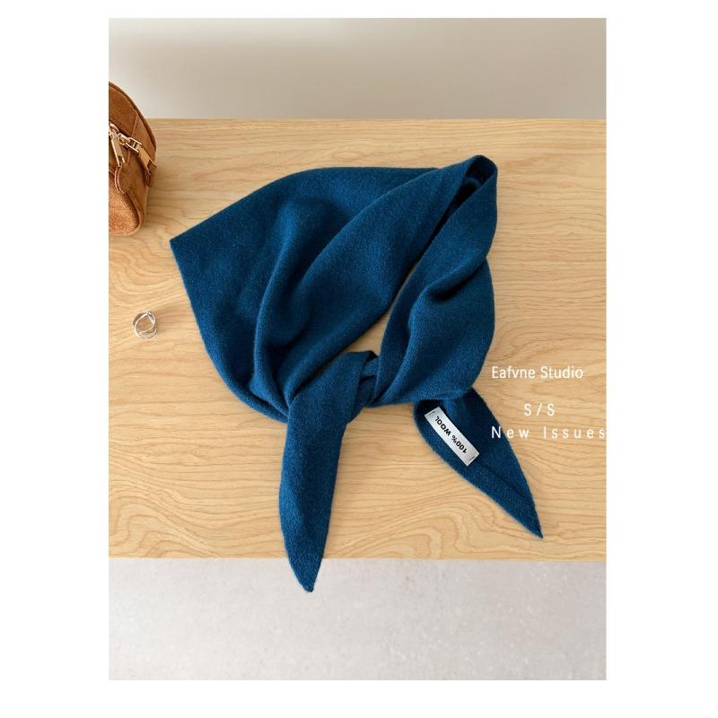 All wool Knitted Triangle Scarf Autumn and Winter Solid Color Versatile Shawl Vest Warm Shoulder Pads