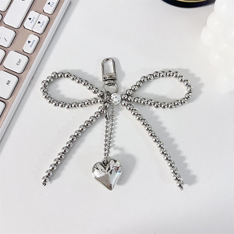Bag Charm 1Pcs Bag Charm Pendant With Ribbon Pearl Tulip Jewelry For Women Key Chains DIY Decoration