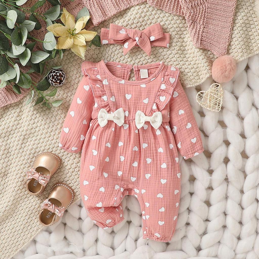 Tuta con Stampa Floreale e Set Fascia per Bambina (0-6 mesi)