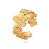 Versatile Flower Adjustable Gold-Plated Stainless Steel Ring for Women
