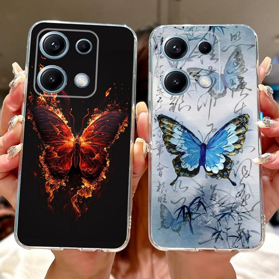 For Xiaomi Redmi Note 14S Case Stylish Butterfly Painted Cover 6.67'' Soft Silicone Phone Case For Redmi Note 14S Note14S Bumper