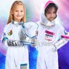 3Pcs Astronaut Costume Astronaut Suits Jumpsuit Gloves Cap Cosplay Halloween Costume Space Suits for Toddler,Kids