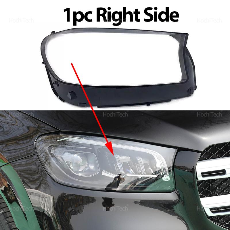 For Mercedes-Benz GLS W167 X167 2020 2021 2022 2023 Auto Headlamp Cover Headlight Caps Lampshade Housing Lamp Shell Glass Lens