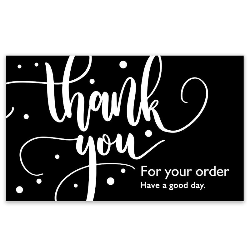 50 Sheets/pack, Black, English Thank-you Card, Thank You, Gift Cards, Bouquet Gift Cards, Packaging, Message Cards