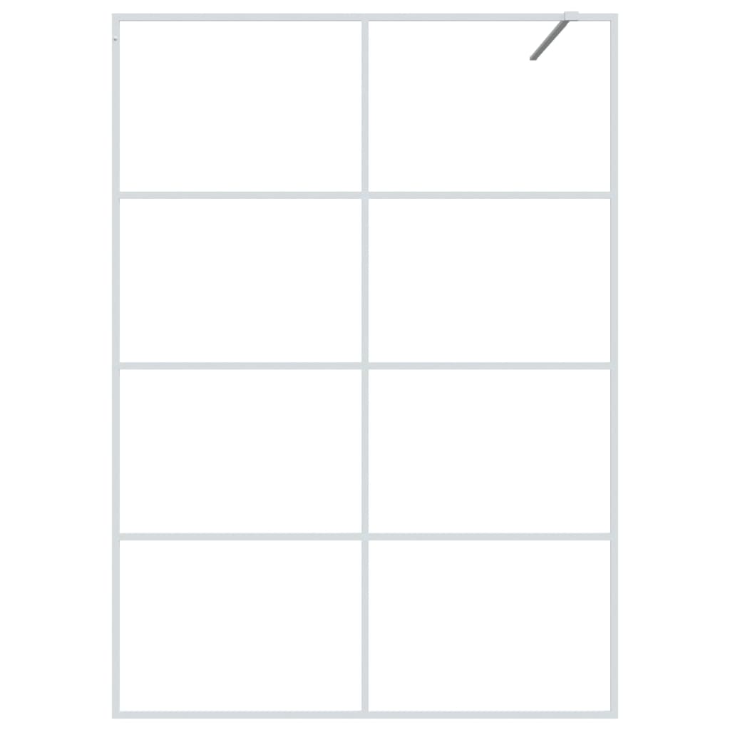 Vidaxl Shower Wall, White, 140X195 Cm, Transparent ESG Glass