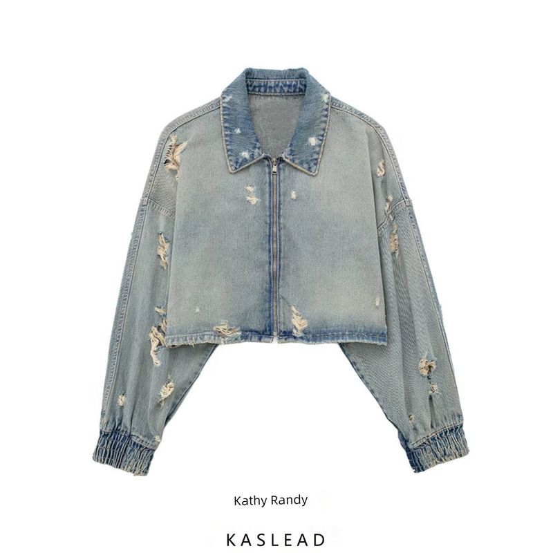 Kaslead Fashion Wind Denim Short Jacket