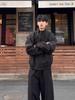 Men's Windproof Stand Collar Workwear Jacket - American Style, Three-Proof, Short, Loose Fit, for Spring & Autumn.