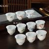 6pcs 65ml White Porcelain Tea Cup Ceramic Tea Cup Household Chinese Style Single Teaset Office Tea Cup Teaset Accessories