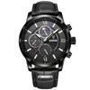 New Mens Watches Top Brand Luxury Brown Leather Casual Quartz Watch Men Sport Waterproof Clock Watch Relogio Masculino