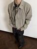 EME Retro Distressed Patchwork Airplane Buckle Jacket Unisex Short Coat