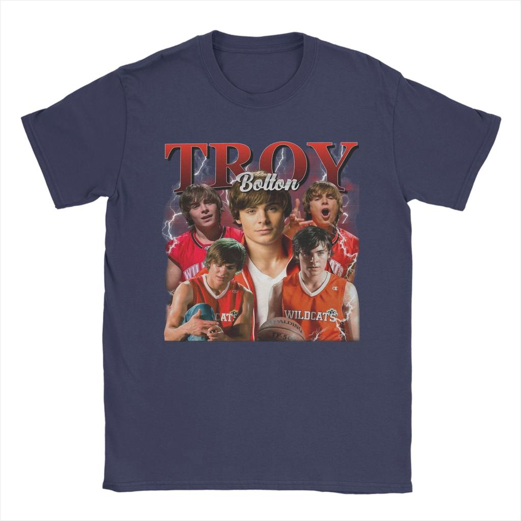 Men Vintage Troy Bolton The Musical T Shirts  Cotton Clothing Vintage Short Sleeve Round Collar Tee Shirt Gift Idea TShirt