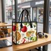 Apple Pie Print Casual Tote Bag Daily Use Portable Shopping Handbag