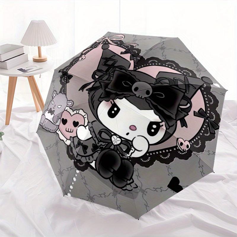

1pc Sanrio Love Kuromi Durable Cartoon Folding Umbrella, Portable 3-Fold Compact Umbrella for Men and Women, Suitable for Travel or Daily Use.S077