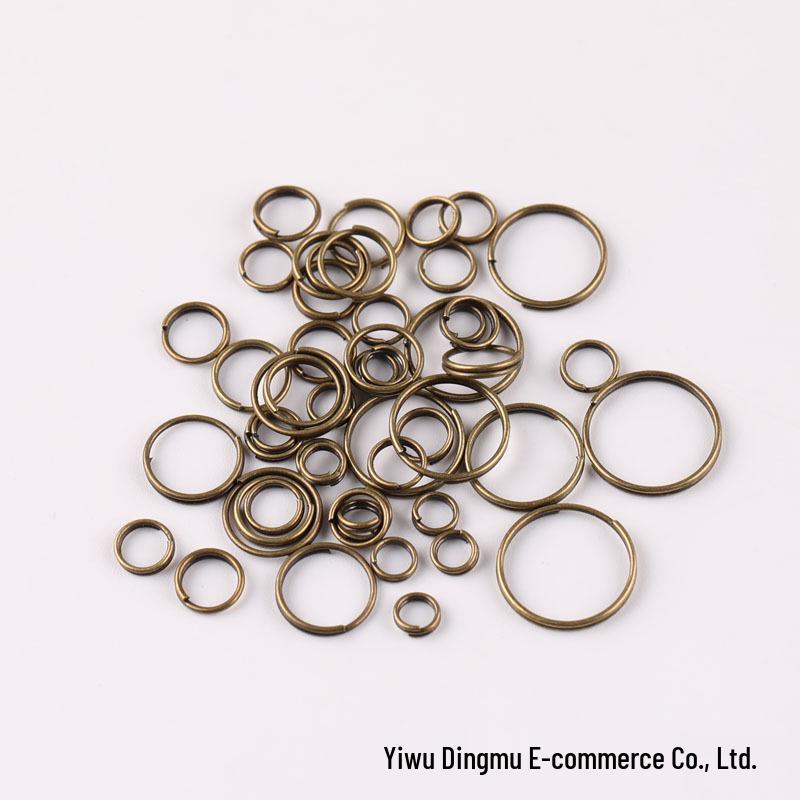 Antiker Bronze Doppel-Ösen Biegering für DIY Schmuckzubehör