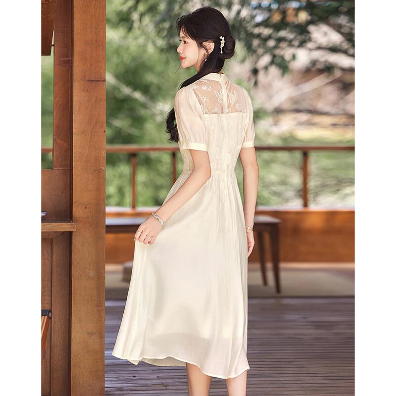 Elegant New Chinese Style Short Sleeve Mid-Length Dress