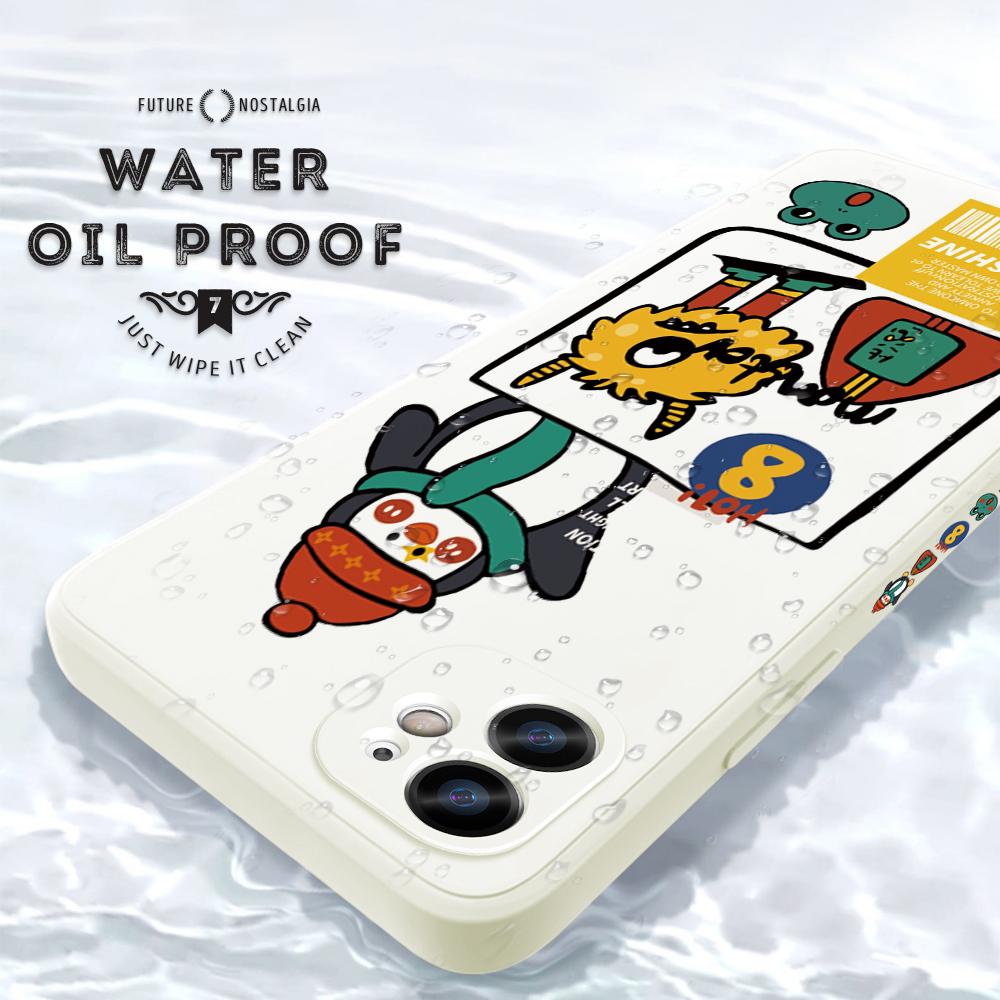 Cartoon Colorful Pattern Printing Pouzdro na telefon Čtvercové tekuté silikonové TPU Full Cover Fotoaparát Nárazuvzdorný ochranný kryt pro Huawei Honor Vivo