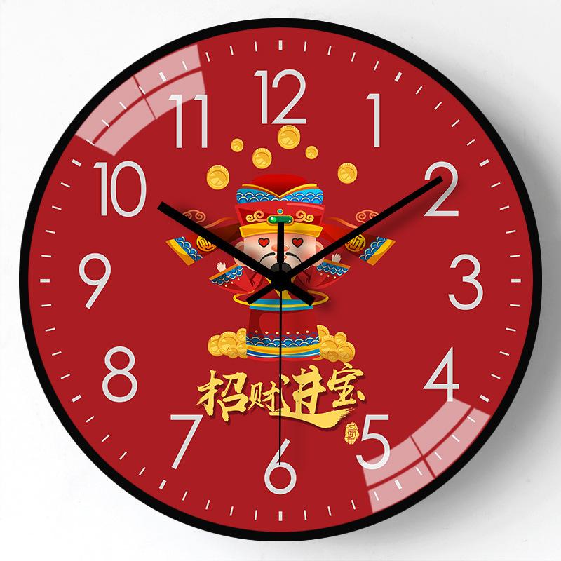 

12-inch 30cm new Chinese style Zhaocai Jinbao watch living room simple and creative Chinese style clock