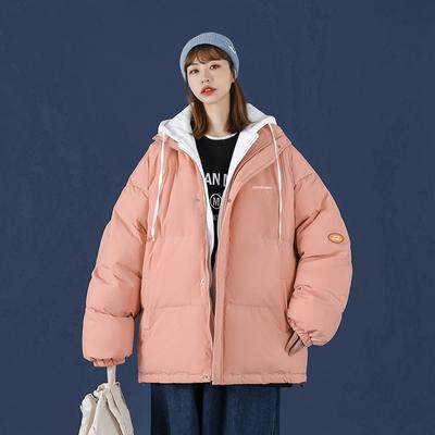 Gefälschte zweiteilige Baumwoll-Steppjacke für Herren, neue winterliche verdickte Kapuzenjacke, trendiger loser koreanischer Stil, ausländischer Stil, Baumwoll-Steppjacke