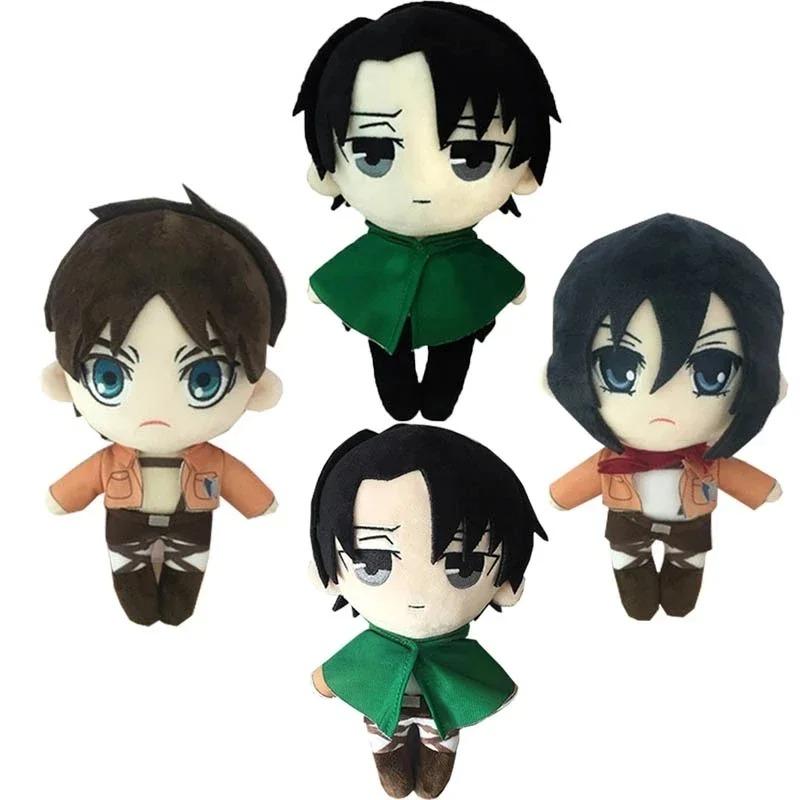 Anime Attack on Titan Plüschtiere Puppe Kawaii Levi Eren Mikasa Niedlich Kawaii Sammlung Grün Stoffpuppe Geburtstagsgeschenke für Kinder