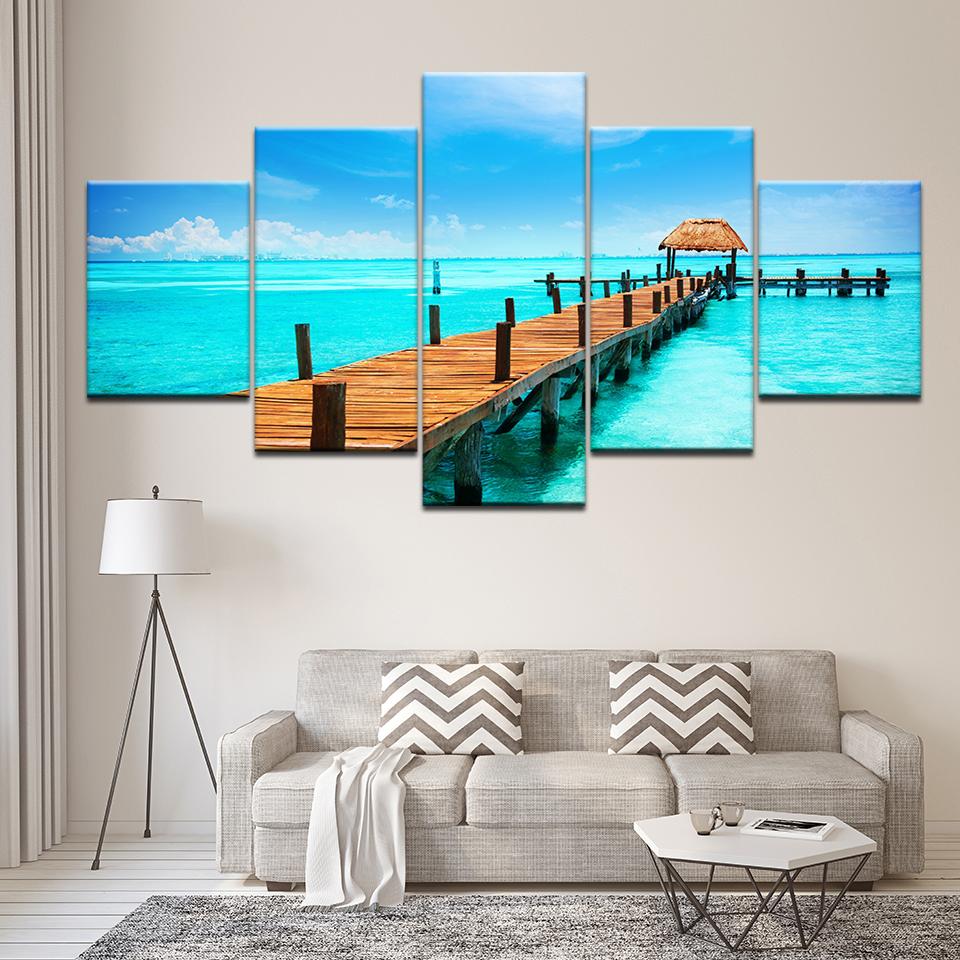 

Canvas Painting Tropical island natural scenery 5 Pieces Wall Art Painting Modular Wallpapers Poster Print Home Decor 20x35 20x45 20x55cm