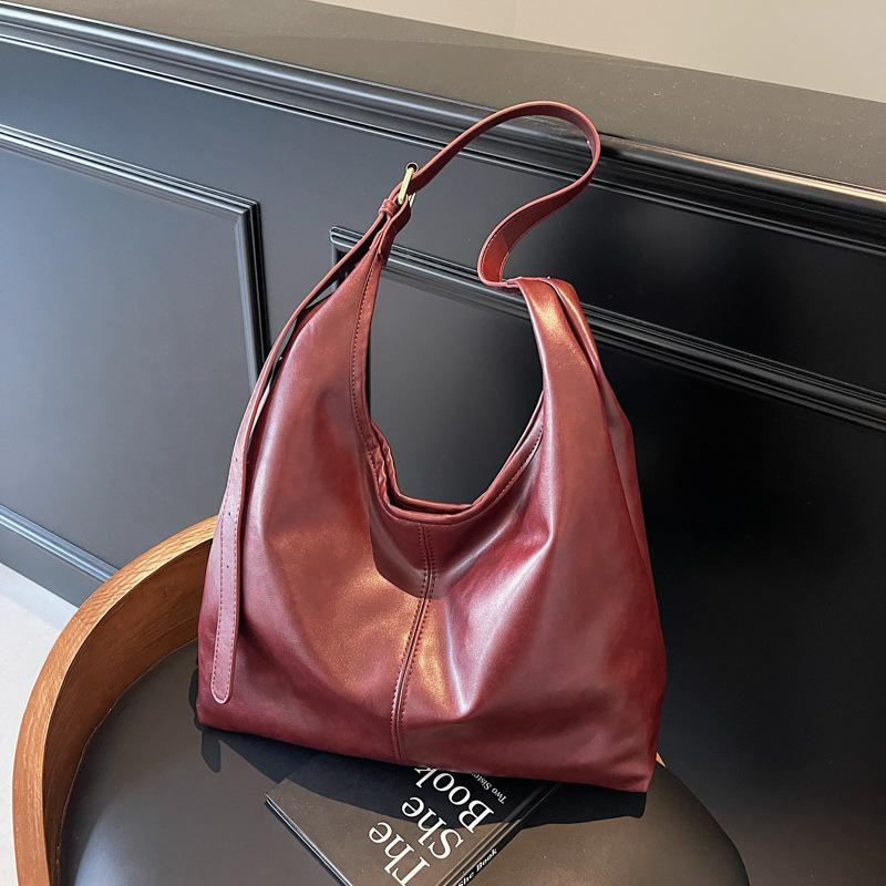 

Retro large-capacity mother and child tote bag women s new autumn and winter versatile commuter shoulder messenger bag бордовый