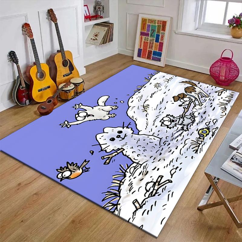 Simon's cat Polyester Carpet, Soft Indoor Mat for Office Chair, Living Room, Computer Desk - Decorative Home Office Rug Design