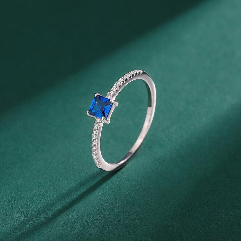 12 Birthstone 925 Sterling Silver Women's Zircon Ring - Elegant Red Book Style Jewelry, Perfect Birthday Gift