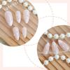 24 Pcs Glossy Full Cover False Nail French Tip Acrylic Nail Valentines Day Press On Nail Almond Shape Stick On Nail